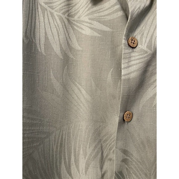 Jamaica Jaxx Hawaiian Shirt Men's XL Green Floral 100% Silk Palm Tree Tropical - Picture 3 of 9